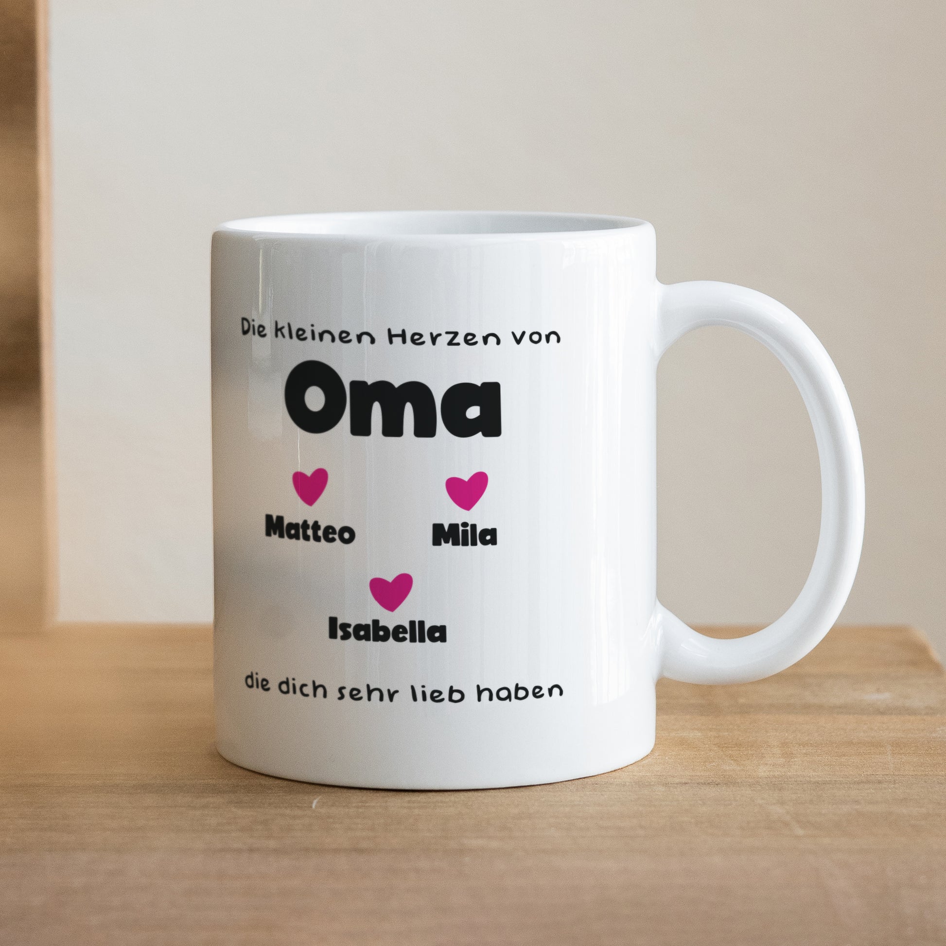 Tasse Objekte Weiß Die kleinen Herzen von Oma foto N° 1