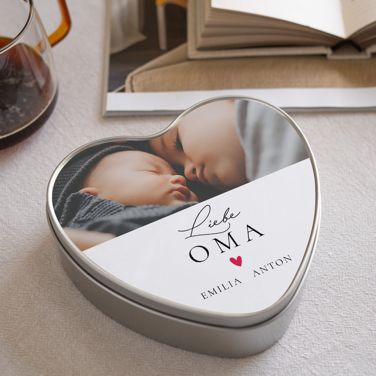 Metalldose Objekte Herz Love Oma foto