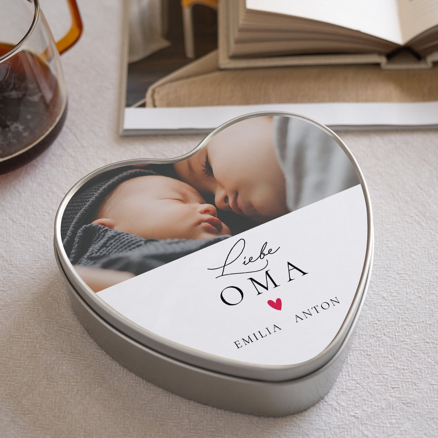 Metalldose Objekte Herz Love Oma foto N° 1