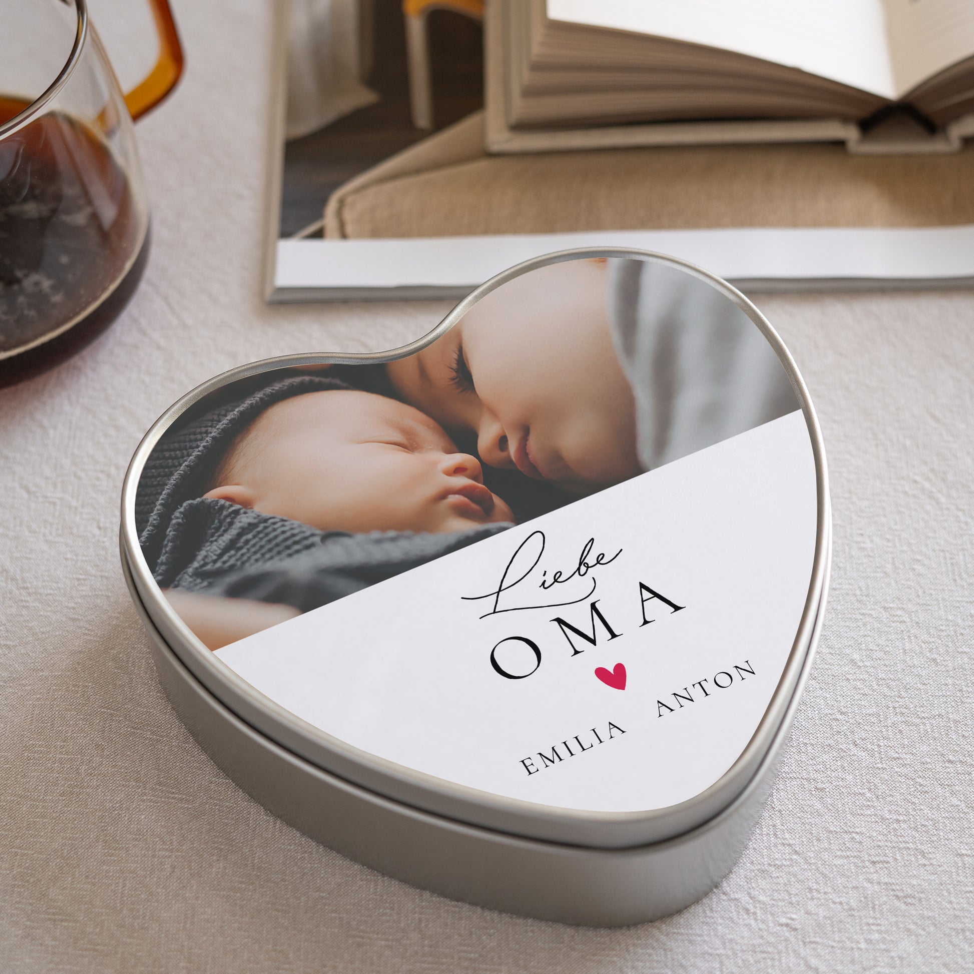 Metalldose Objekte Herz Love Oma foto N° 1