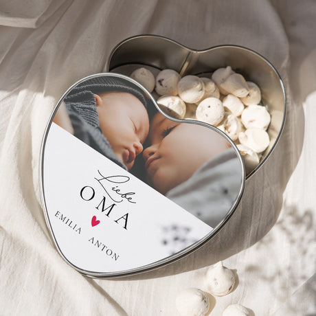 Metalldose Objekte Herz Love Oma