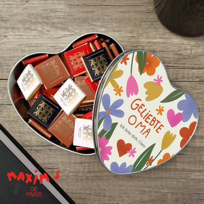 Metalldose Objekte herz, mit Schokolade gefüllt Oma in Gold foto N° 1