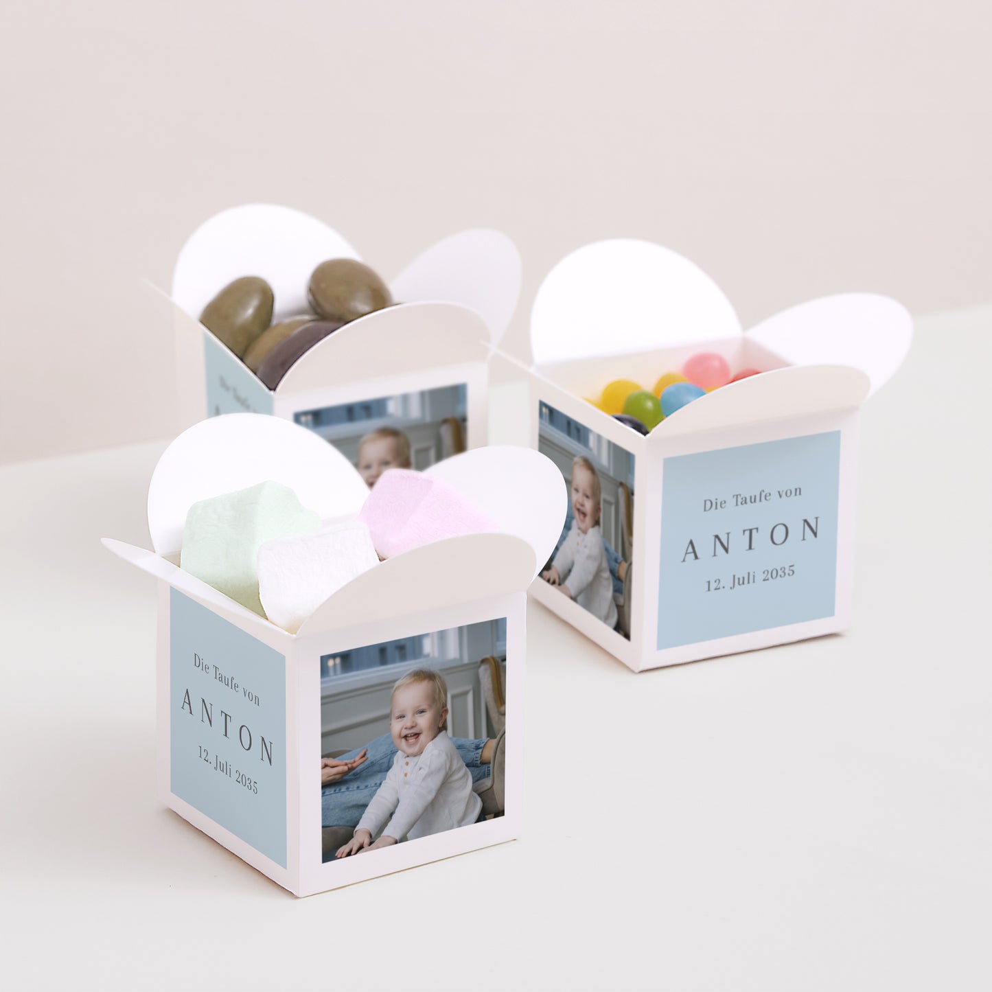 Geschenkbox Taufe Schmetterlingsöffnung In der Klarheit des Lichts foto N° 3