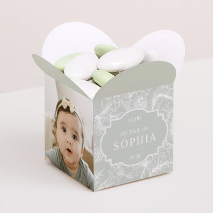 Geschenkbox Taufe Schmetterlingsöffnung Im Garten des Herrn foto N° 1