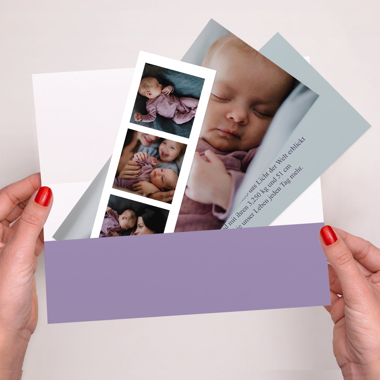 Geburtskarten Rechteckige Tasche, 2 Karten Blüte des Lebens foto N° 2