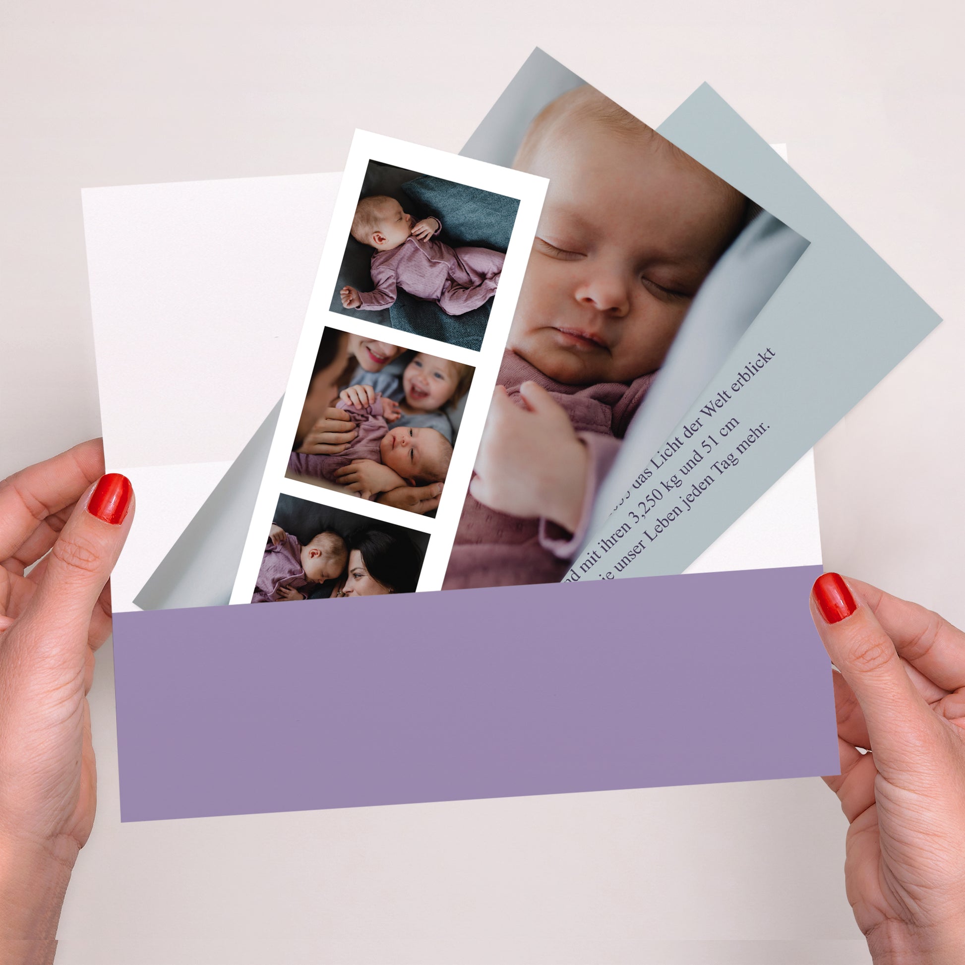 Geburtskarten Rechteckige Tasche, 2 Karten Blüte des Lebens foto N° 2