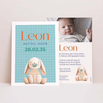 Geburtskarten Tendre Lapinou foto N° 1