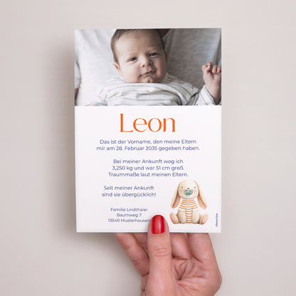 Geburtskarten Tendre Lapinou foto N° 3