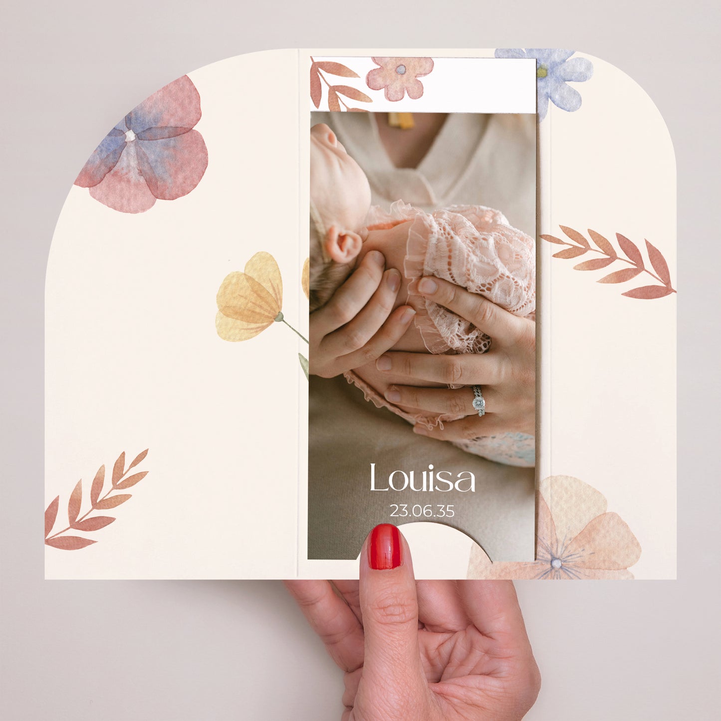 Geburtskarten Tasche, 2 Karten, runden Etikett Botanica foto N° 2