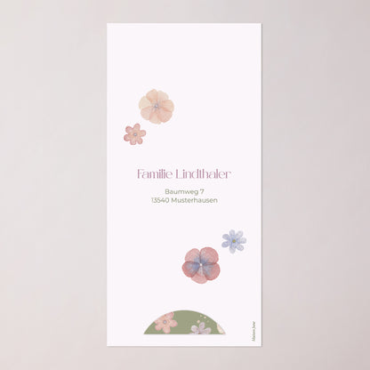 Geburtskarten Tasche, 2 Karten, runden Etikett Botanica foto N° 4