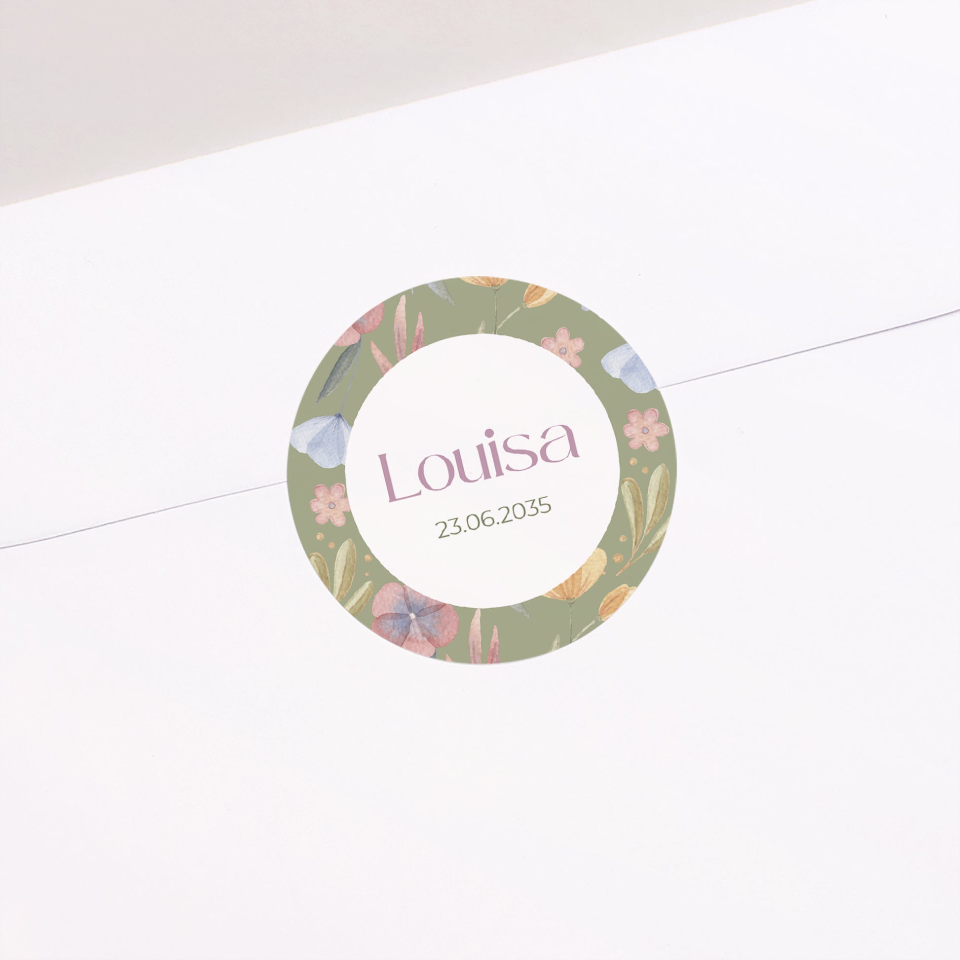 Sticker Geburt Rund Botanica foto N° 1