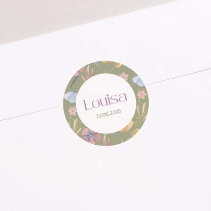 Sticker Geburt Rund Botanica foto N° 1