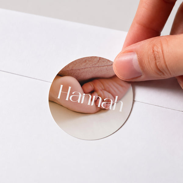 Sticker Geburt Rund Erstes Bild foto