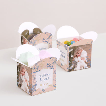 Geschenkbox Taufe Schmetterlingsöffnung Ein blühender Moment foto N° 3