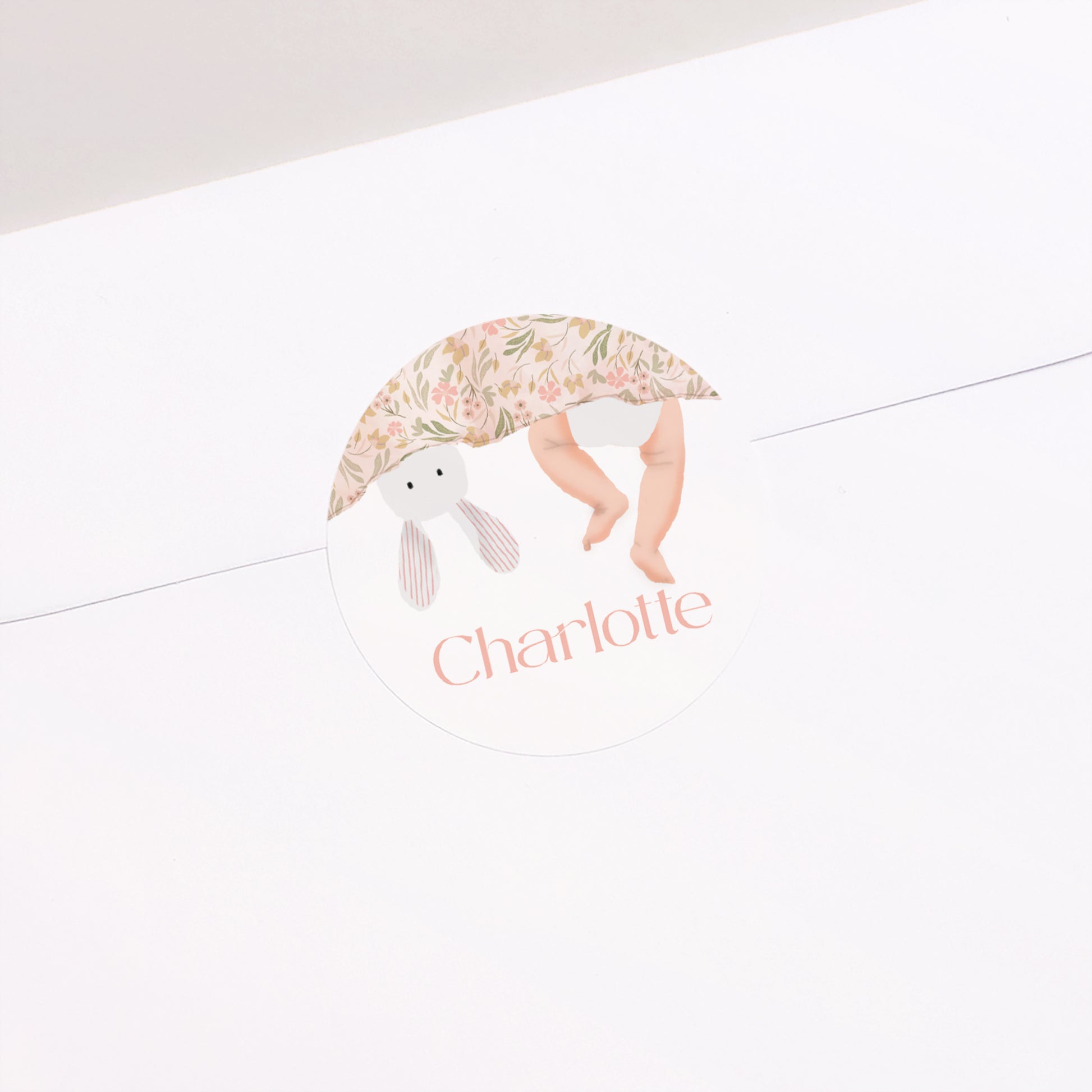 Sticker Geburt Rund Unter den Laken foto N° 1