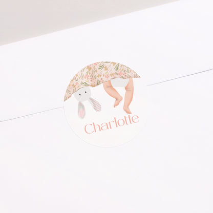 Sticker Geburt Rund Unter den Laken foto N° 1