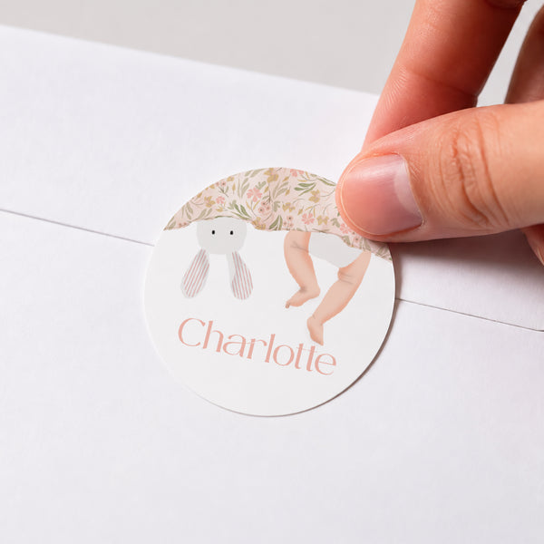 Sticker Geburt Rund Unter den Laken foto