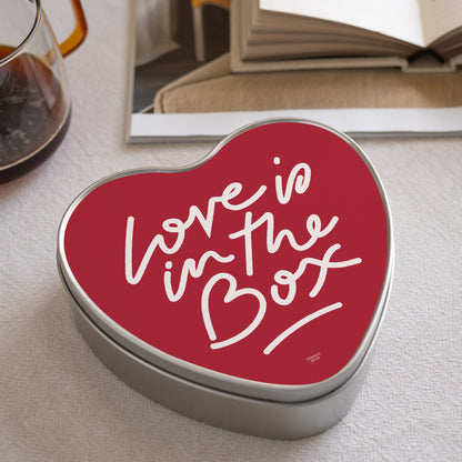 Metalldose Objekte herz, mit Schokolade gefüllt Liebe ist in der Box foto N° 2