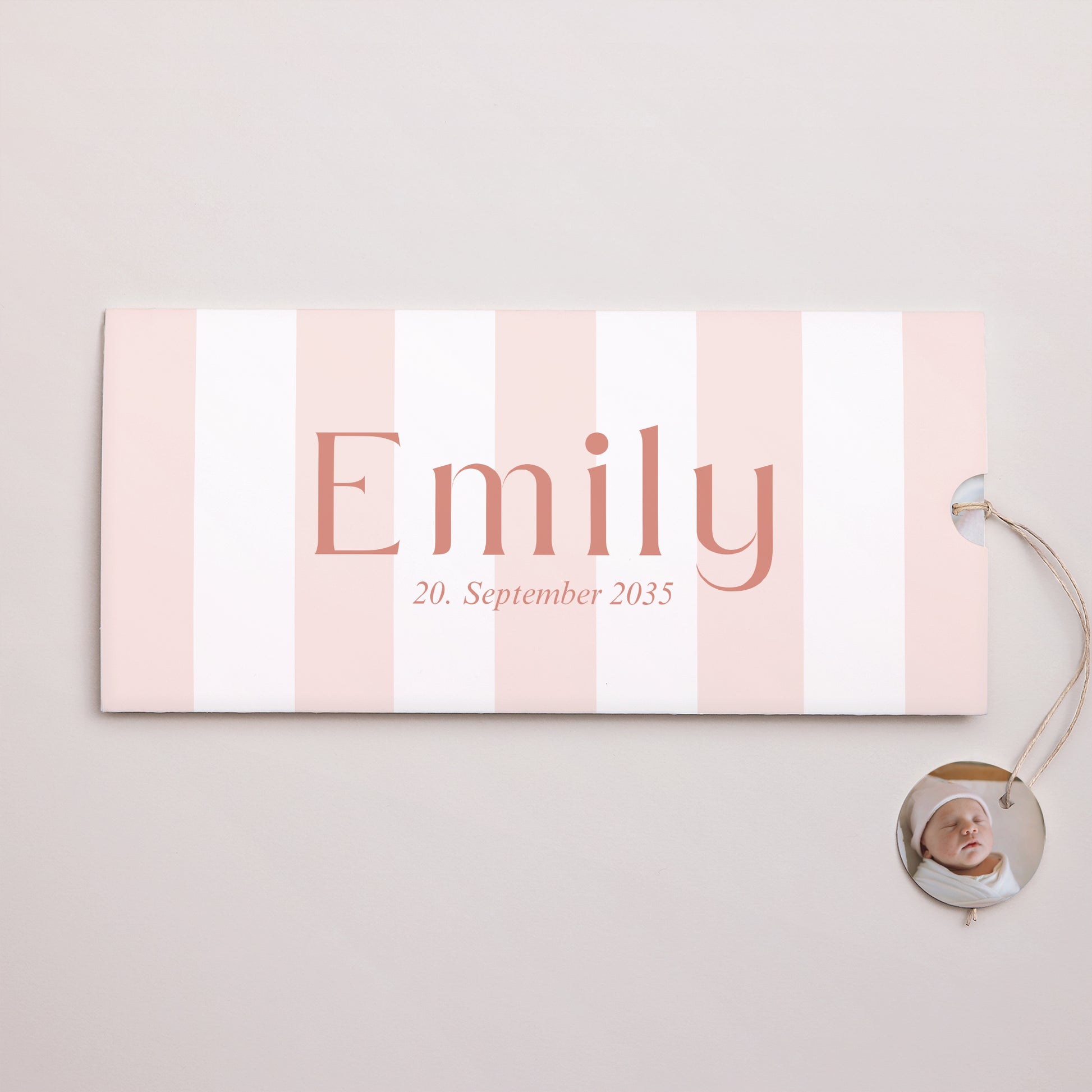 Geburtskarten Mappe 2 Karten, Etikett Das Leben in Rosa foto N° 1