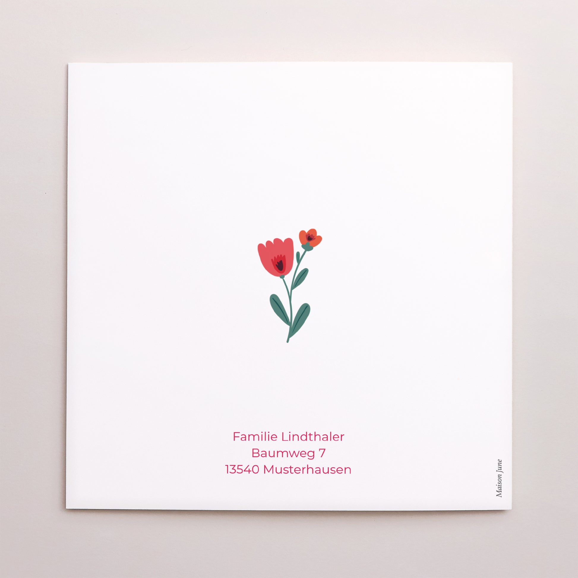 Geburtskarten Doppelflügelfenster Blühende Liebe foto N° 3