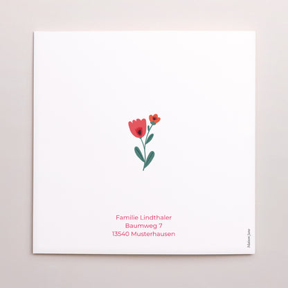 Geburtskarten Doppelflügelfenster Blühende Liebe foto N° 3