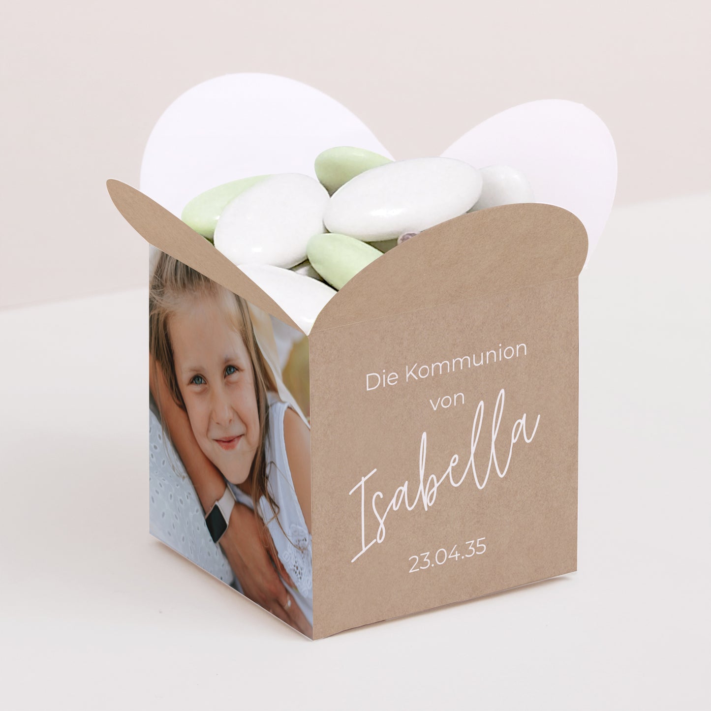 Geschenkbox Kommunion Schmetterlingsöffnung Die Melodie des Herzens foto N° 1