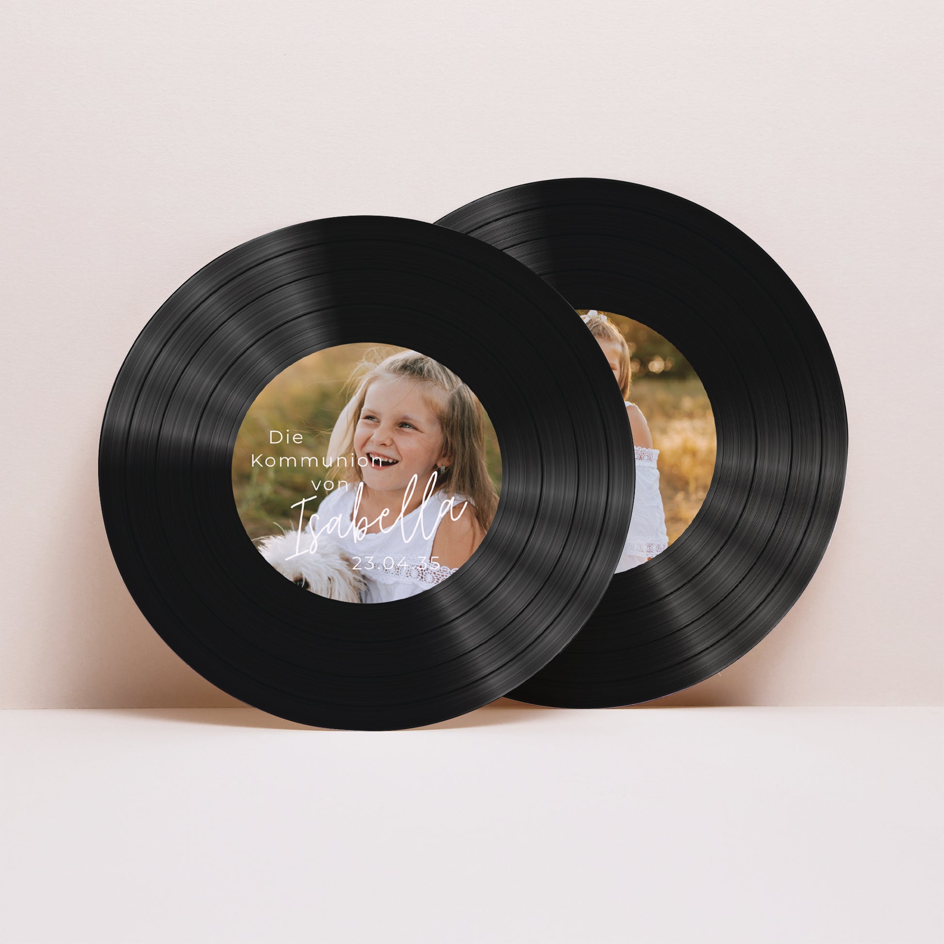 Einladungskarte Kommunion Schallplattenhülle Die Melodie des Herzens foto N° 4