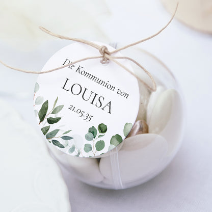 Geschenkbox Kommunion Kugel mit runder Etikette Lichtweg foto N° 1