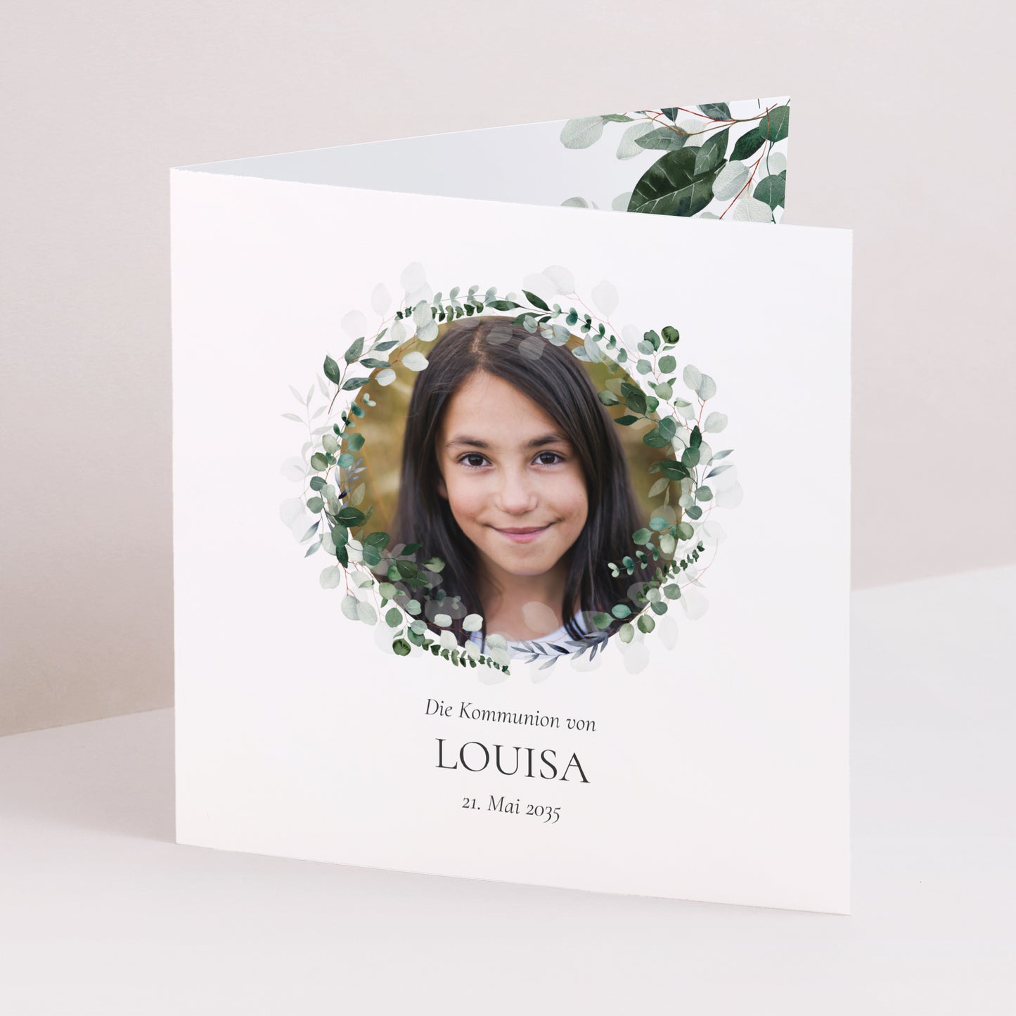 Einladungskarte Kommunion Doppelflügelfenster Lichtweg foto N° 1