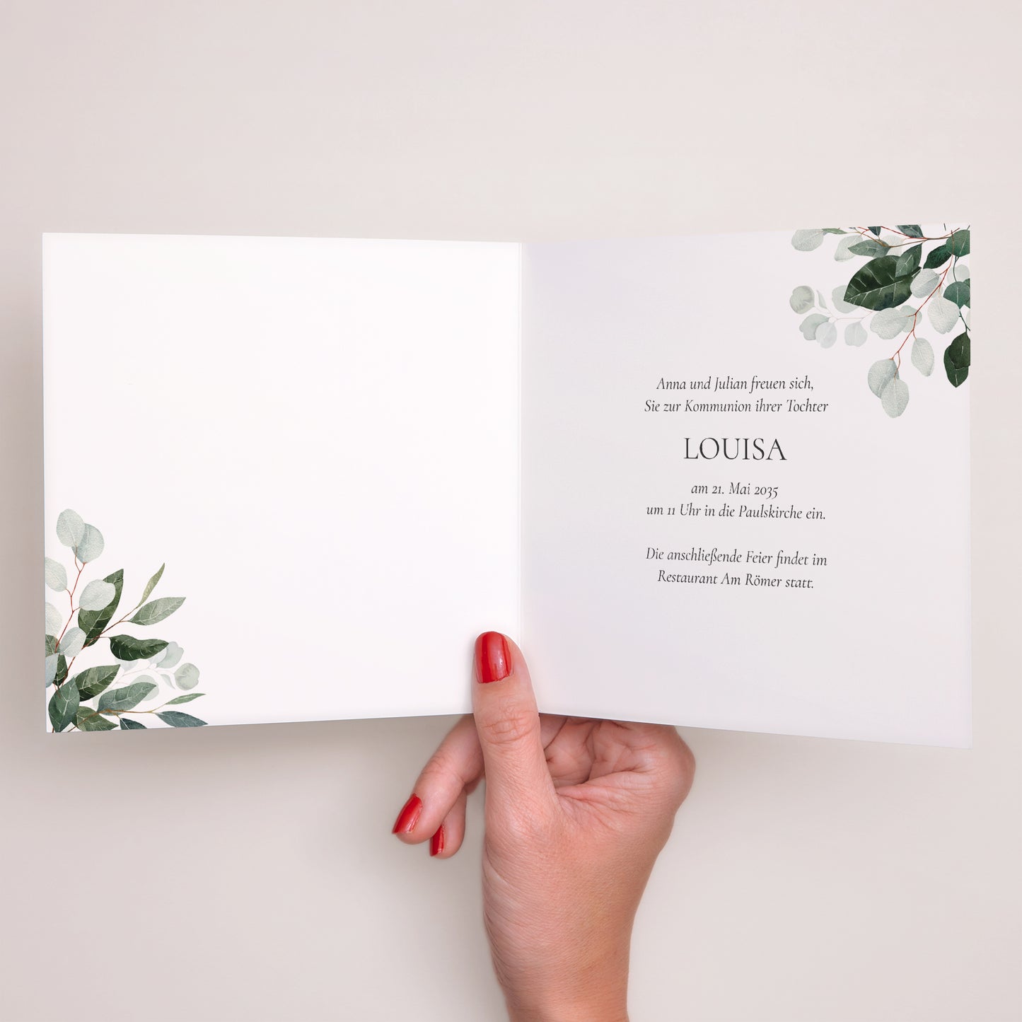 Einladungskarte Kommunion Doppelflügelfenster Lichtweg foto N° 2