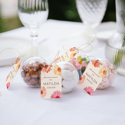 Geschenkbox Kommunion Ball mit Wimpel-Etikett Lichtblüten foto N° 2