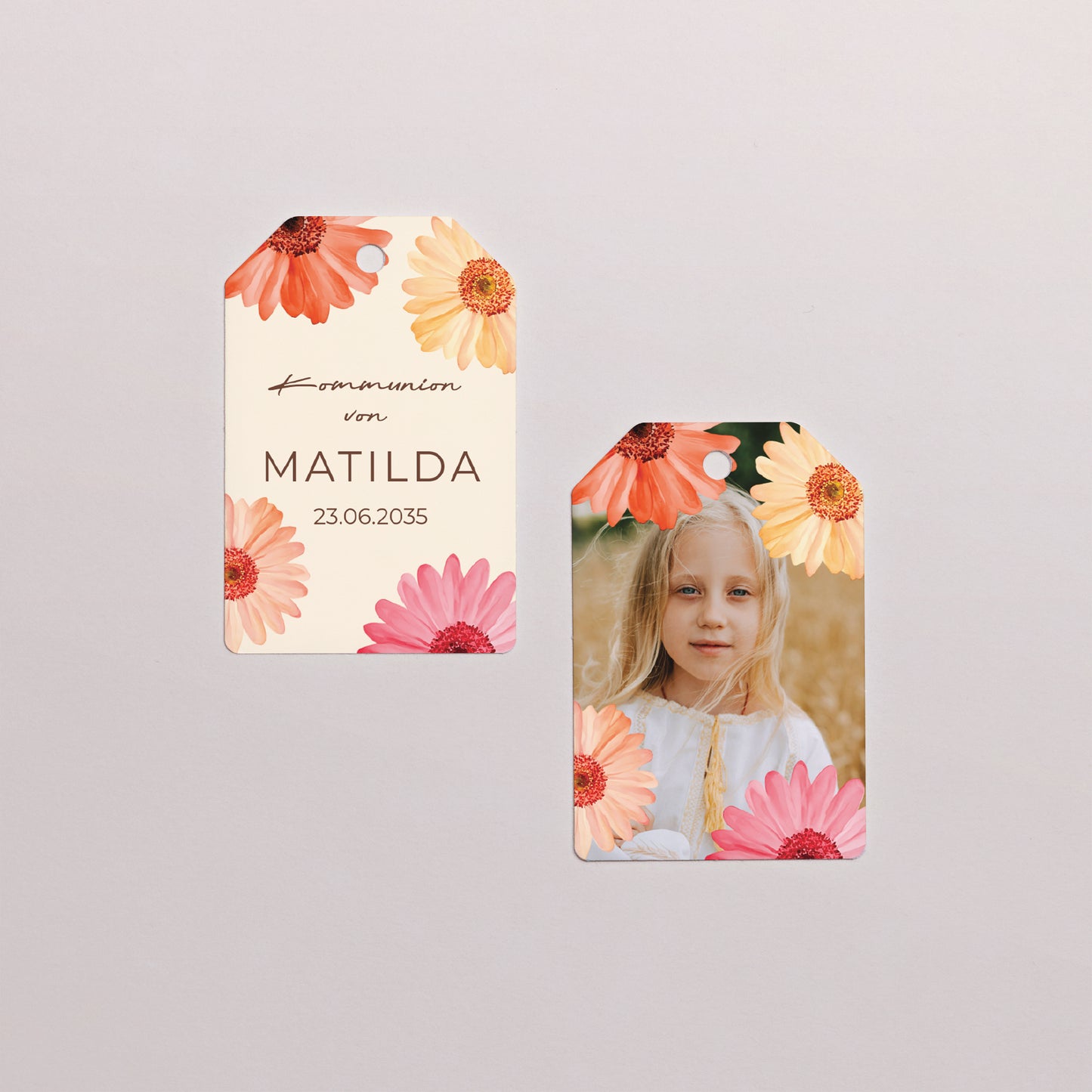 Geschenkbox Kommunion Ball mit Wimpel-Etikett Lichtblüten foto N° 4