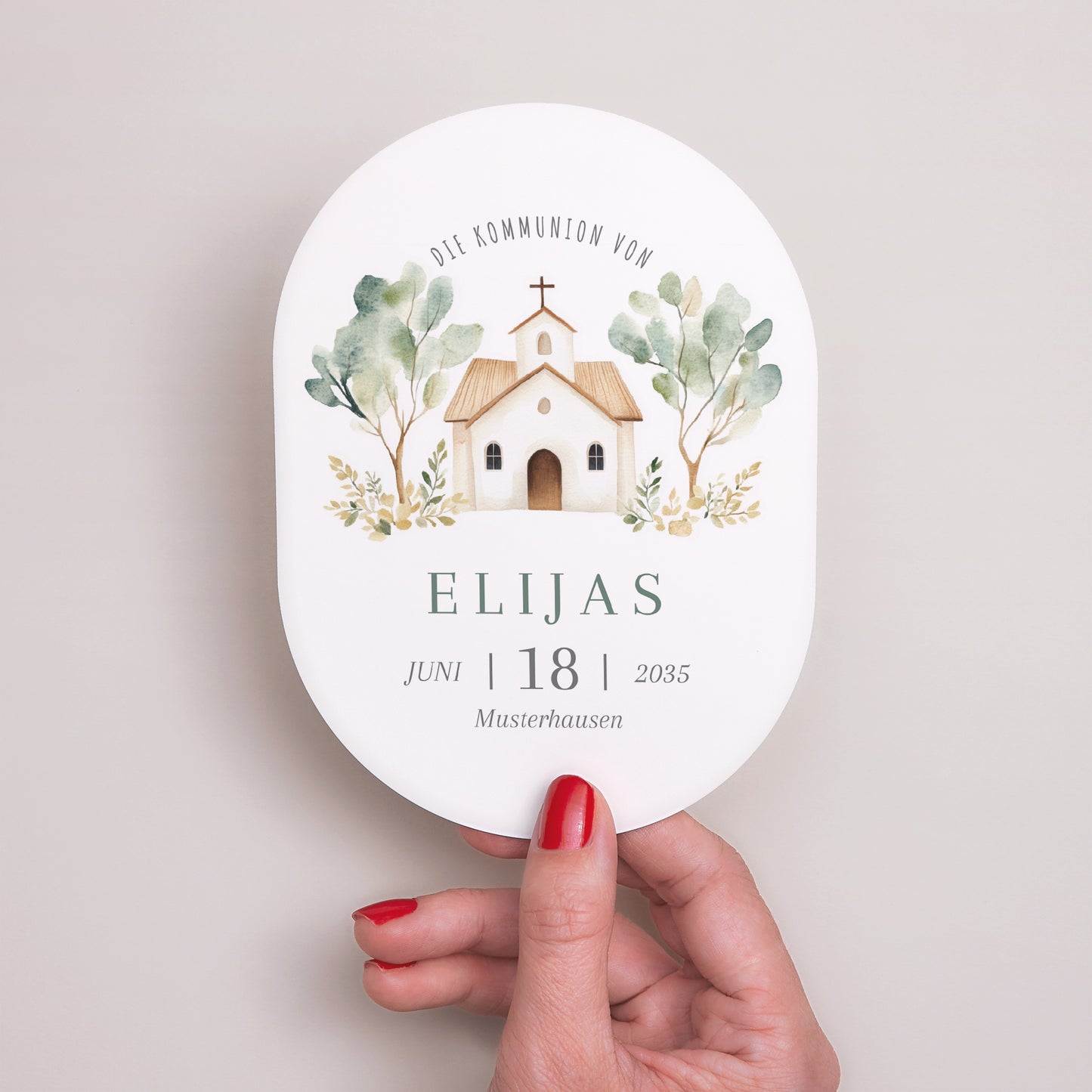 Einladungskarte Kommunion oval Das Haus des Lichts foto N° 2