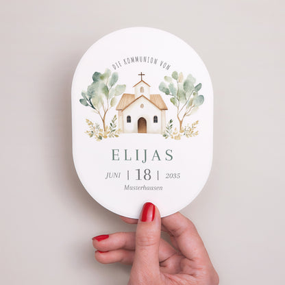 Einladungskarte Kommunion oval Das Haus des Lichts foto N° 2