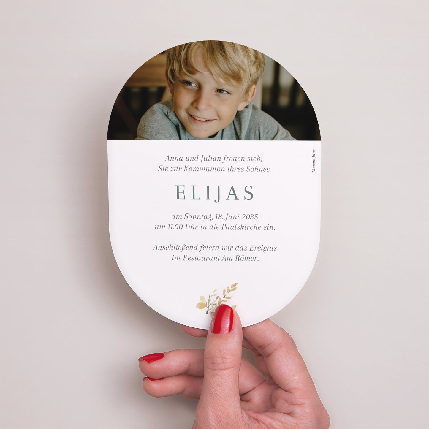 Einladungskarte Kommunion oval Das Haus des Lichts foto N° 3