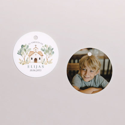 Geschenkbox Kommunion Kugel mit runder Etikette Das Haus des Lichts foto N° 3