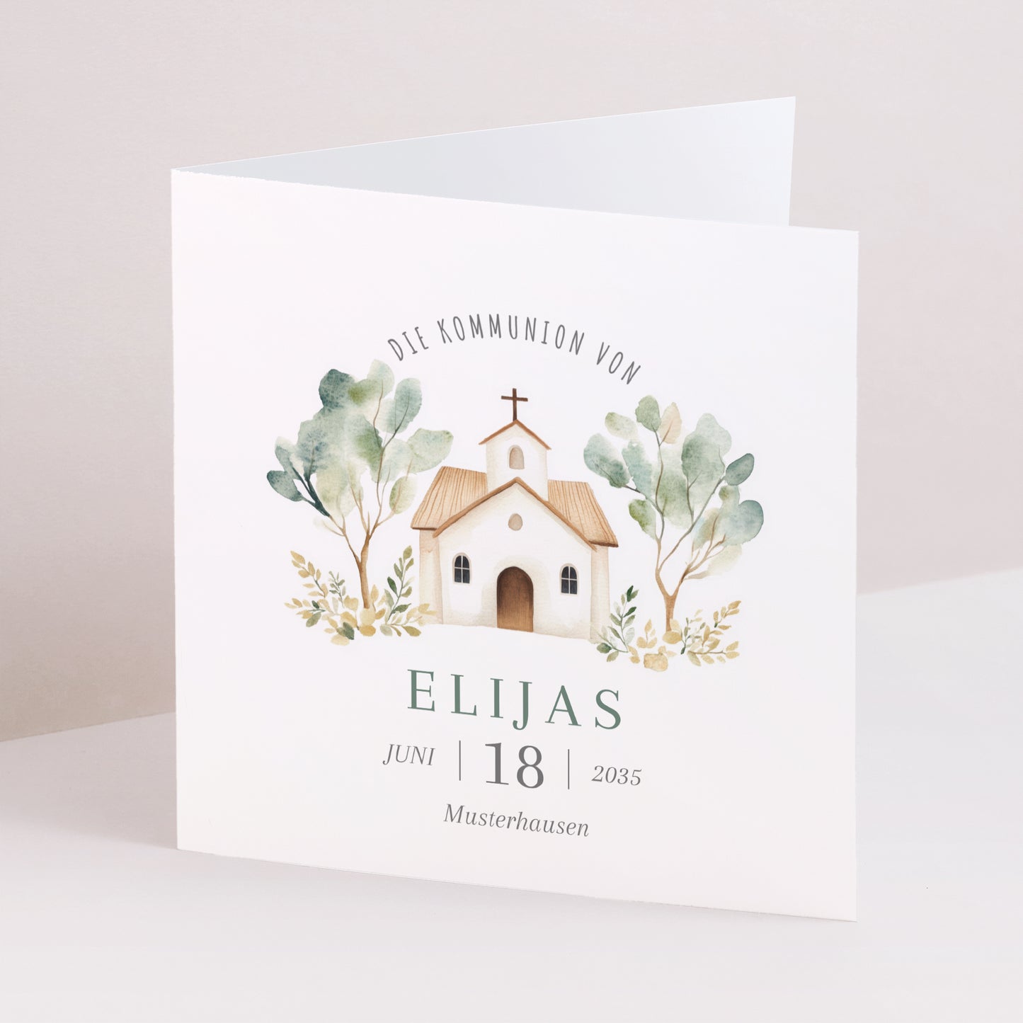 Einladungskarte Kommunion Doppelflügelfenster Das Haus des Lichts foto N° 1