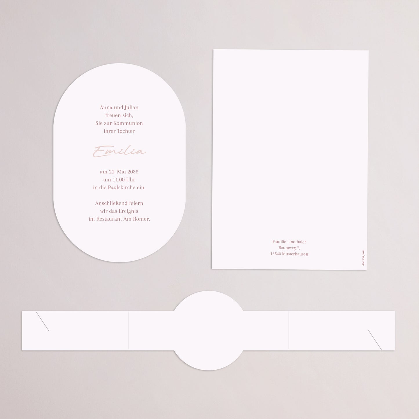 Einladungskarte Kommunion Banner, 2 Karten Goldene Rosen Segnung foto N° 4