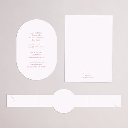 Einladungskarte Kommunion Banner, 2 Karten Goldene Rosen Segnung foto N° 4