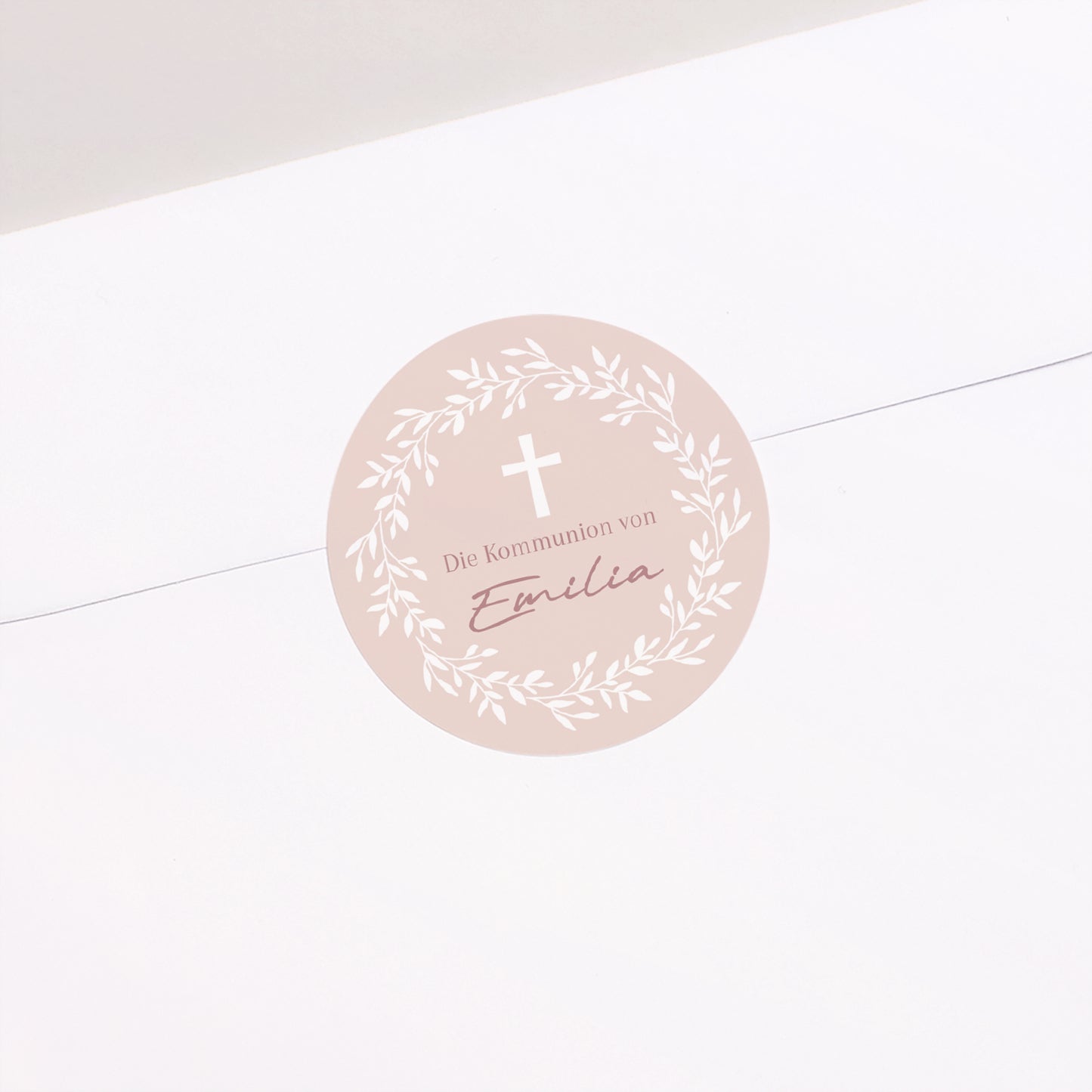 Sticker Kommunion Rund Goldene Rosen Segnung foto N° 1
