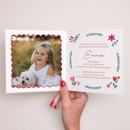 Einladungskarte Kommunion Doppelflügelfenster Sublimes Instant foto N° 2