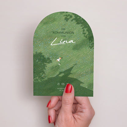 Einladungskarte Kommunion Kleine Arche Eine Kommunion im Gras foto N° 2