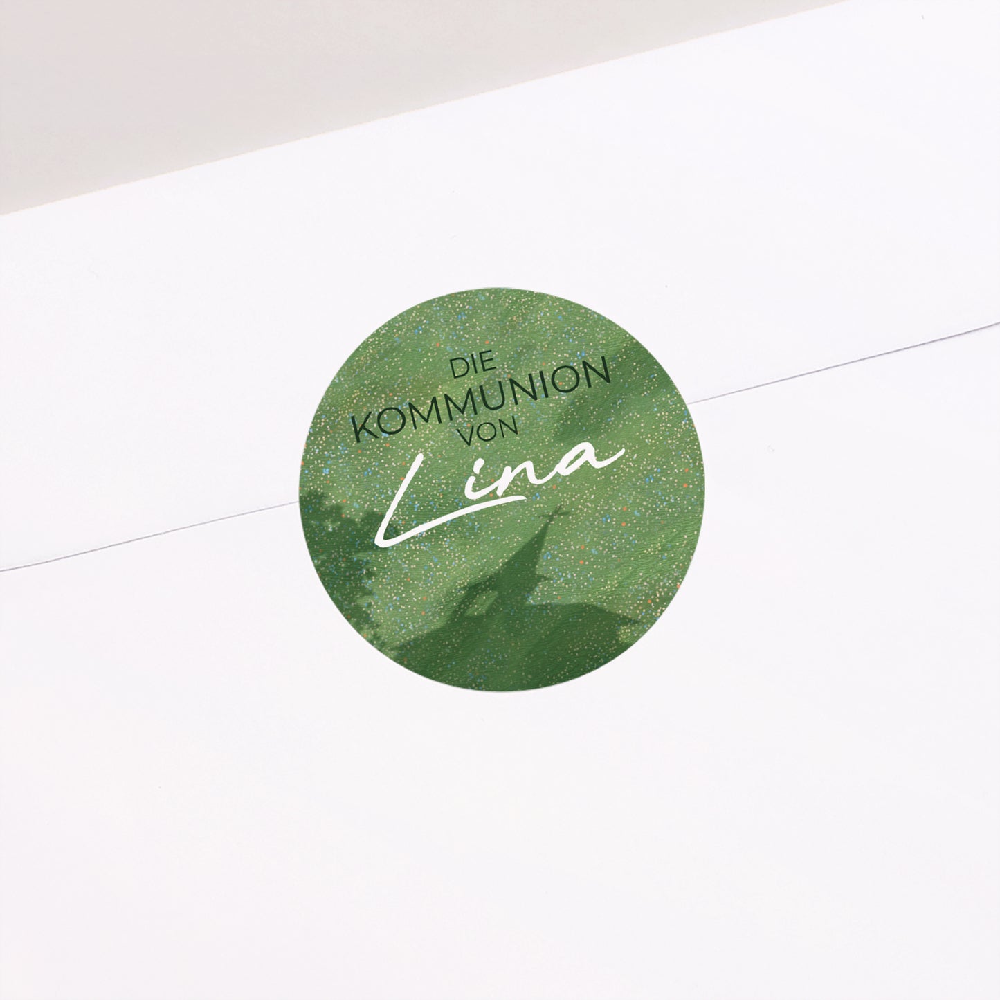 Sticker Kommunion Rund Eine Kommunion im Gras foto N° 1