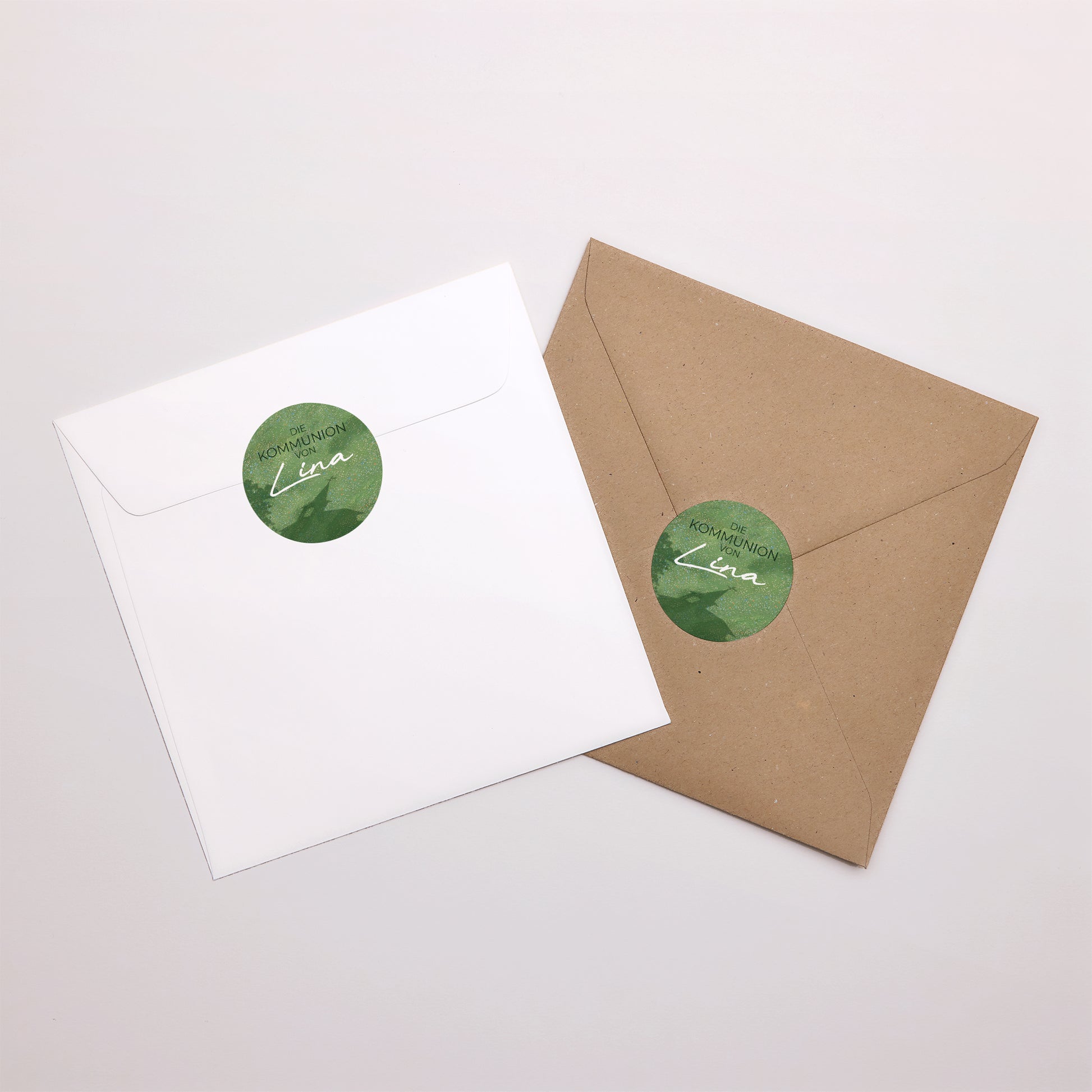 Sticker Kommunion Rund Eine Kommunion im Gras foto N° 3