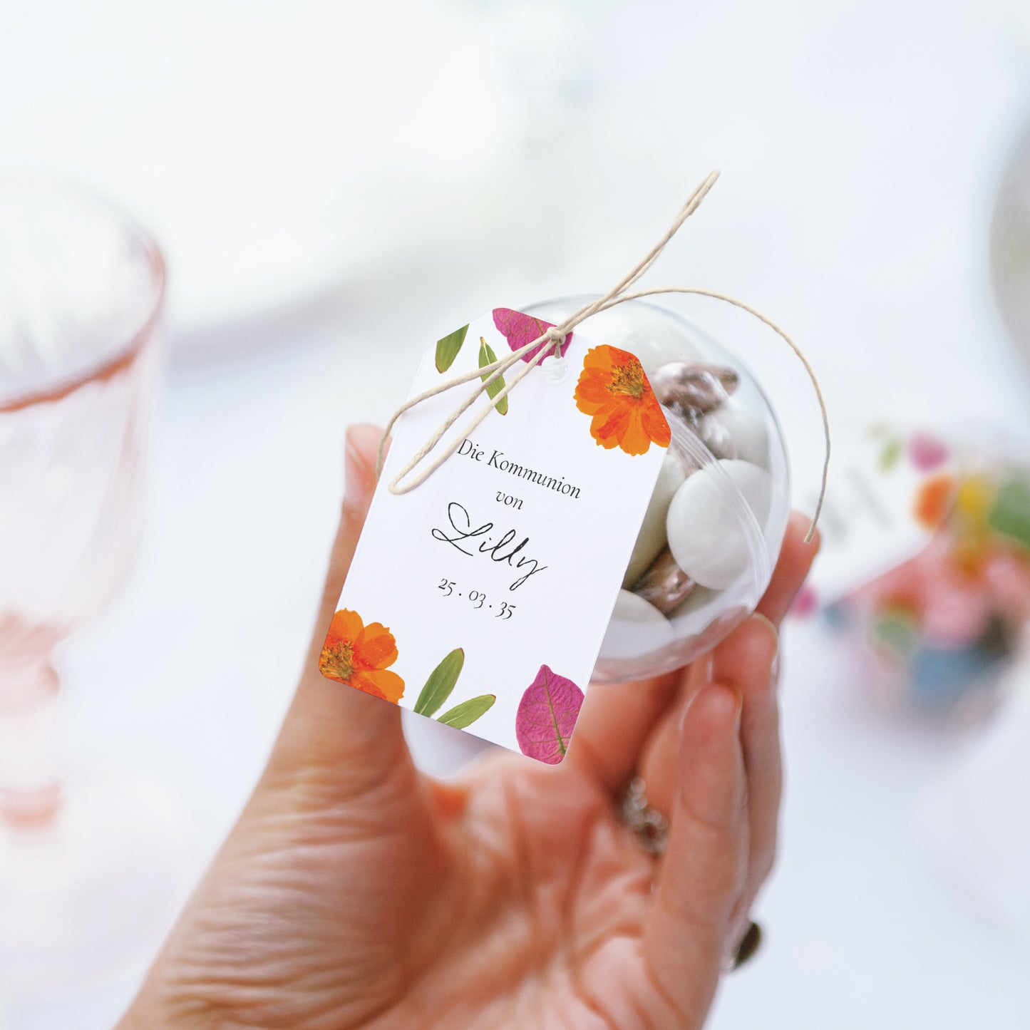 Geschenkbox Kommunion Ball mit Wimpel-Etikett Frühling Breeze foto N° 3