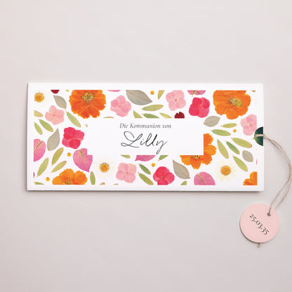 Einladungskarte Kommunion Mappe 2 Karten, Etikett Frühling Breeze foto N° 1