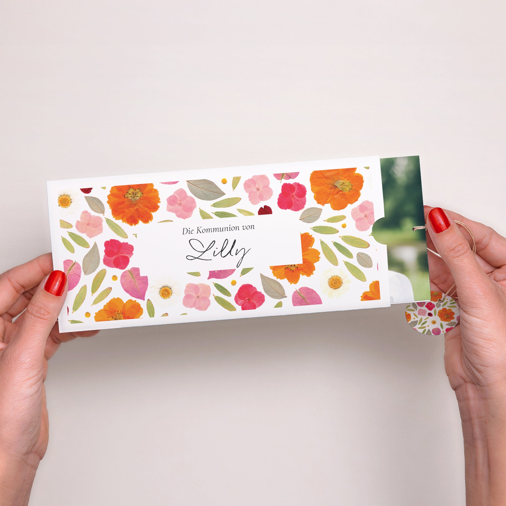 Einladungskarte Kommunion Mappe 2 Karten, Etikett Frühling Breeze foto N° 2