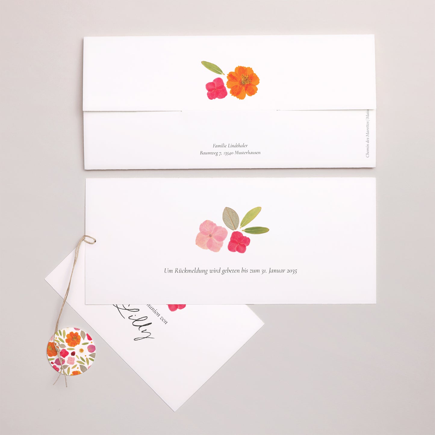 Einladungskarte Kommunion Mappe 2 Karten, Etikett Frühling Breeze foto N° 4