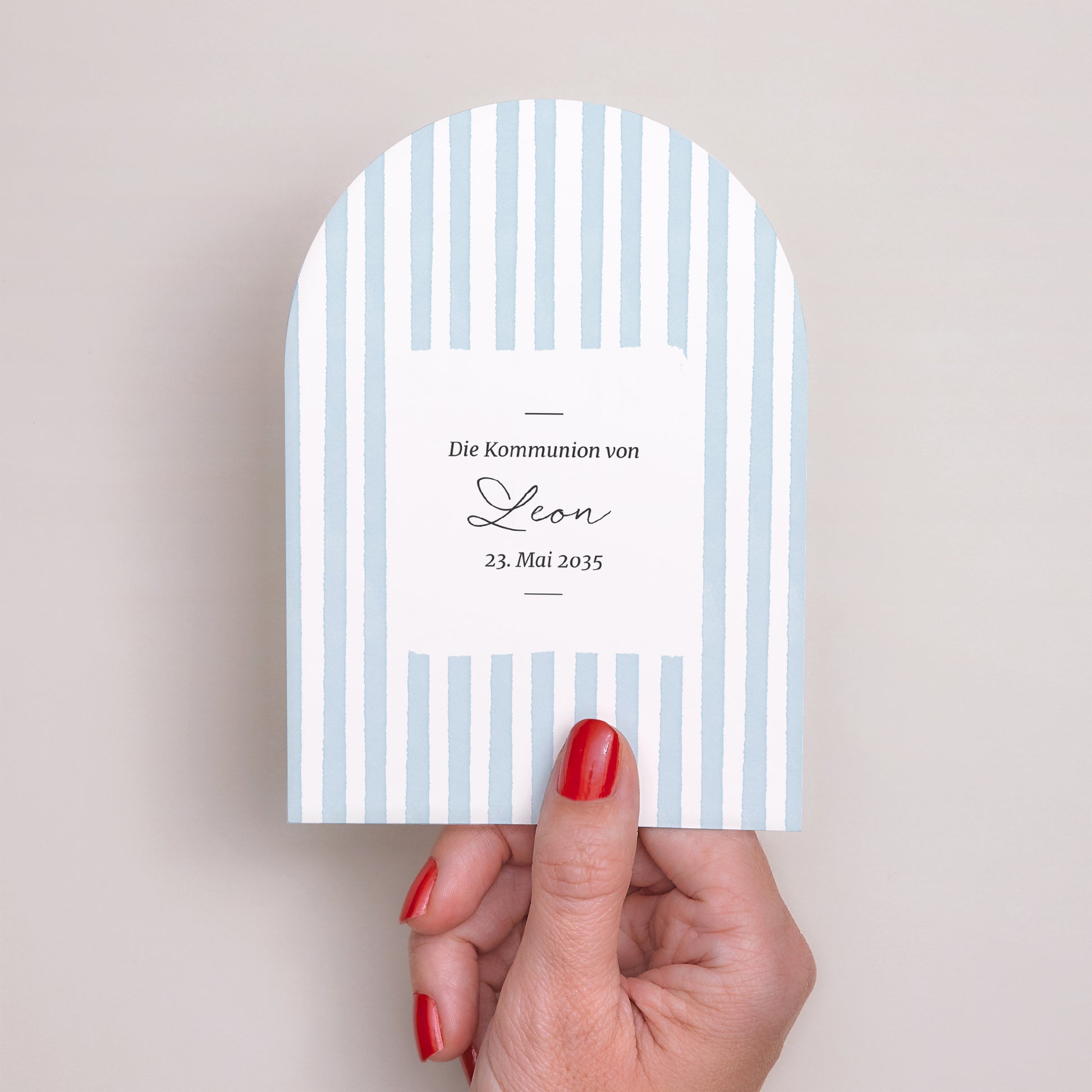 Einladungskarte Kommunion Kleine Arche Zwischen den blauen Linien foto N° 2