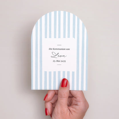 Einladungskarte Kommunion Kleine Arche Zwischen den blauen Linien foto N° 2